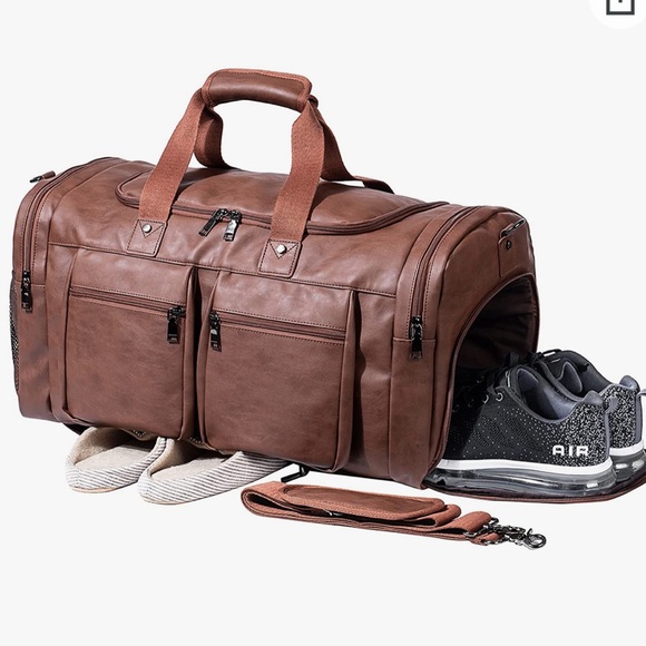 NWT Faux Leather Travel Bag - Picture 1 of 12